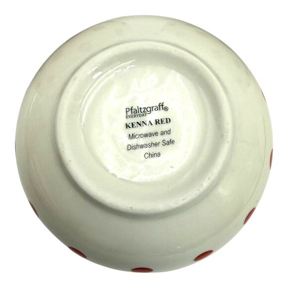 Pfaltzgraff Kenna Red Polka Dot Soup Cereal Bowl 17oz EUC Price Per Bowl - Picture 4 of 6